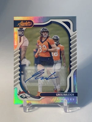 2022 Panini Absolute - Rookies Greg Dulcich #163 Signatures (AU, RC) /50 - Image 1 of 3
