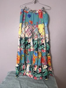 Falda John Mark Mujer XL Floral Retazos Excéntrica Maximalista Trópico - Imagen 1 de 9