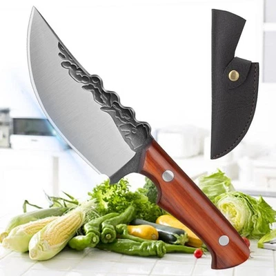Faca de cozinha multiuso aço inoxidável Santoku desossa cabo de madeira - Imagem 1 de 4