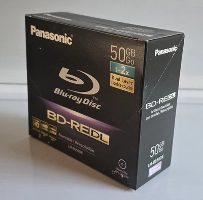 Panasonic BD-RE (Blu-Ray Rewriteable) 50GB 5-Pack *NEW*  - Image 1 of 4