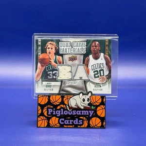 Larry Bird & Ray Allen 2009-10 Upper Deck Dual Game Materials Patch - Bild 1 von 2