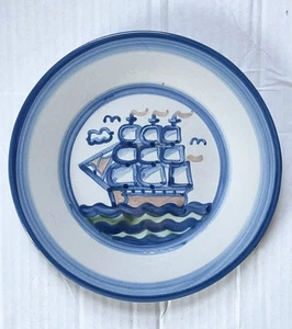 "Plato de ensalada MA Hadley Pottery Clipper Ship mares náuticos 9""" - Imagen 1 de 5