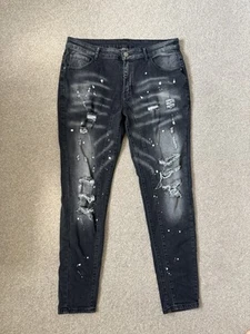 Shein Damen Jeans schwarz Ripped Denim Größe 36 - Bild 1 von 5