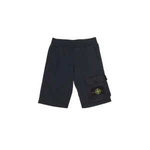 (Kids) Stone Island 60340 Cotton Canvas Cargo Shorts Navy Blue - 23SS - Picture 1 of 1