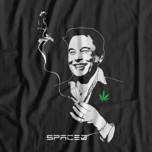 Camiseta Spacex ESPACIADA Elon Musk fumando marihuana en Joe Rogan Starlink cannabis tesla - Imagen 1 de 5