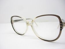 New Vintage Eyeglass Frame Italy Brown Crystal Plastic Classic Fashion Retro