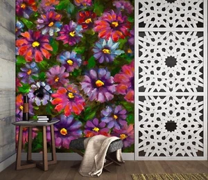 3D Daisy Painted S14 Wallpaper Mural Self-adhesive Removable Sticker Kids Panda - Picture 1 of 11