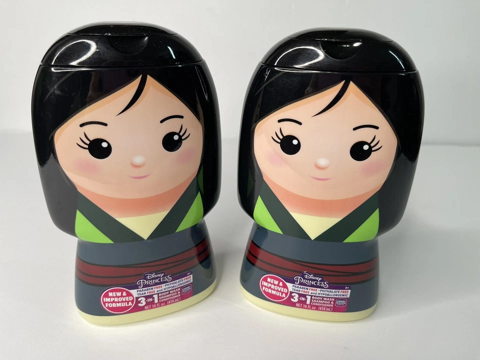 2 pk Disney Princess 3 in 1 Body Wash Shampoo & Conditioner Cherry Blossom 14oz