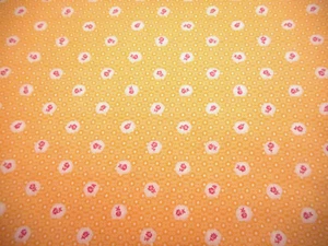 30s Reproduction Fabric By Yard Pink Floral on Dusty Yellow Premium Cotton #C - Picture 1 of 2