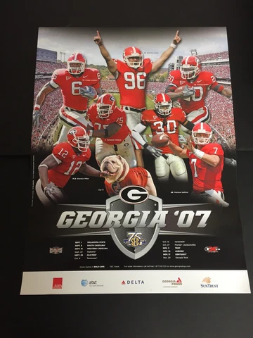 Georgia Bulldogs Football 2007 Matt Stafford & Thomas Brown Schedule Poster Cover
