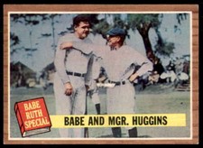 1962 TOPPS BABE AND MGR. HUGGINS - BABE RUTH NEW YORK YANKEES #137 EX-MT X2587