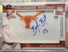 2009 Donruss Elite Extra Collegiate Patches Brandon Belt Auto Autograph #/125