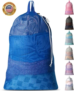 Large Mesh Laundry Bag - Carry Handles, Secure Drawstring Closure, Machine Washa - Picture 1 of 6