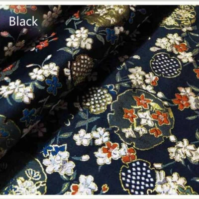 Японская цветочная парча шелковистая атласная ткань дамасское кимоно вышивка сделай сам рукоделие 1 М - Изображение 1 из 4