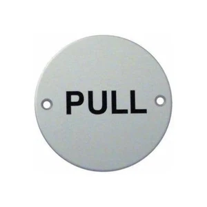 Pull door sign metal aluminium 76mm sign - FREE P&P - Picture 1 of 1