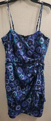 Vestido floral azul jardín LC Lauren Conrad para mujer talla 8 romance oscuro acanalado  Foto 1 de 4