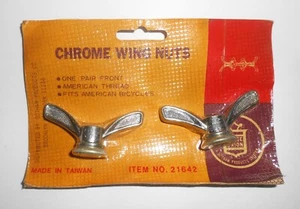 Vintage Royce Union Bicycle Accessory - Chrome Wing Nuts, 1 pair - Picture 1 of 4