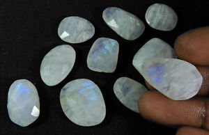 146Cts. Natural Rainbow Moonstone briolette cut Fancy Gemstone 10 Pcs Lot