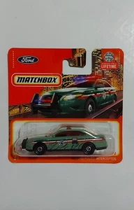 Matchbox Ford Police Interceptor Scala 1/64 Mattel HVN97 - Foto 1 di 2