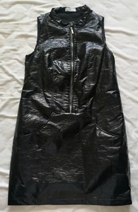 La Redroute Women's Black Zip Front Effect PVC Dress Size 10 New Without Tags - Picture 1 of 4