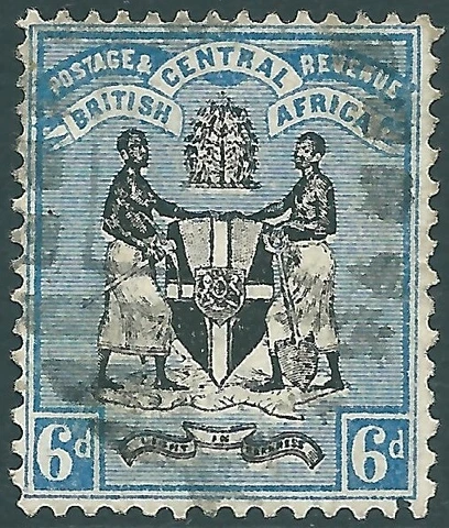 BRITISH CENTRAL AFRICA 1896 used 6d SG35 Cover
