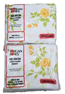 Sábanas Morgan Jones Rapture Rose Doble Ajustable Planas, Ropa de Cama Vintage EE. UU. NUEVAS EN PAQUETE - Imagen 1 de 8