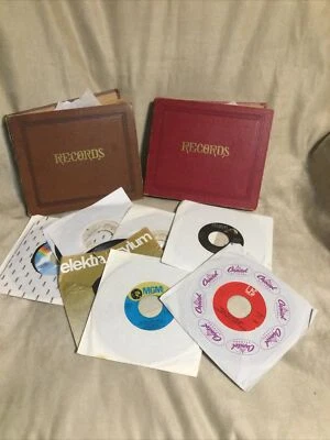 Vintage Record Album Holder Books & 45 RPM Records - Image 1 of 4
