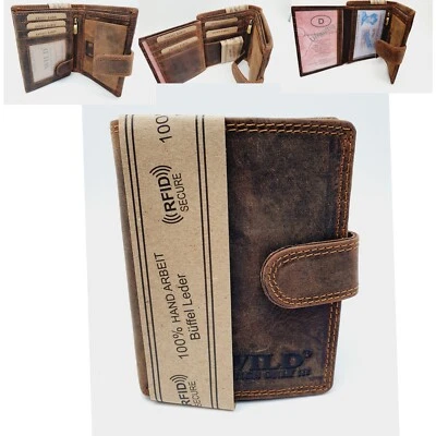 Wild Things only RFID Portemonnaie echt Leder Vintage Herren Geldbörse braun DHL