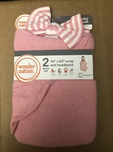 Infant Baby Newborn Cocoon Wrap & Headband Pink 30X60 Photo Swaddle Soft - Picture 1 of 3