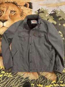 Levi’s Softshell Stand Collar Commuter Jacket Sz Large Trucker Grey Men’s - Picture 1 of 13