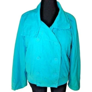 Liz & Co. Turquoise Blue Jacket sz XL Lined Button front Double Breasted casual - Picture 1 of 10