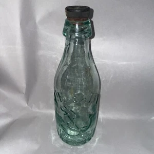 Antique JH Batty Glass Bottle Walkden Redfearn Bros Bottlemakers Barnsley W/ Lid - Picture 1 of 15