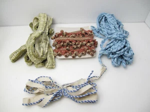 Lot of 4 different Cord Edge, Home Dec Trim Fabric Multi Color Trim - Picture 1 of 10