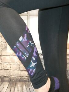 Nike athletic just do it  leggings black with camo print xs