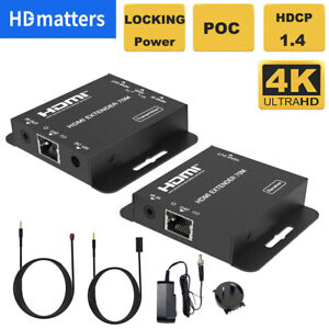 HDMI 4K Extender POC over Cat6/7 cable up to 70M 230ft with IR and HDMI Loop out