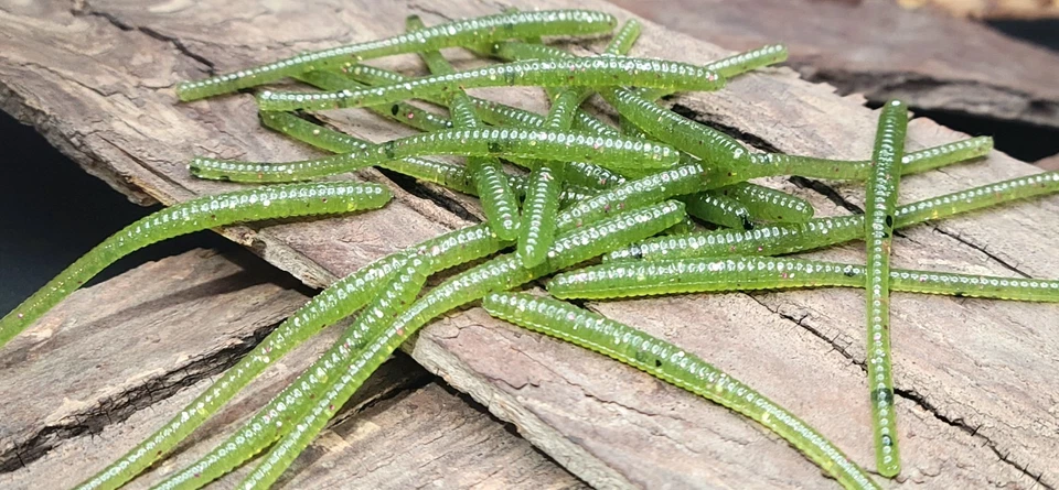 GREEN BEANIE (20) TROUT WORM BASS CRAPPIE - High Hopes Baits* — 第 1/1 张图片