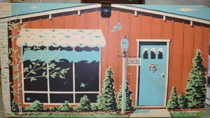 Vintage 1963 Tammy's IDEAL Puppenhaus aus Pappe mit Möbeln - Bild 1 von 23