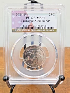 2021-P Washington Quarter Tuskegee Airmen NP PCGS MS67 #42848511 - Bild 1 von 2