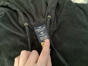 VGT Faded Glory XL Sleeveless Zip Up Black Terry Cloth Hoodie Pool Cover Up Y2K - Picture 1 of 7