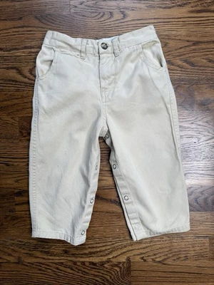 Chinos básicos clásicos caqui cintura elástica Baby Gap niños pequeños 18-24 meses Foto 1 de 4