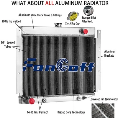 4 Rows Radiator Fit 1969-1971 Dodge D100 D200 D300 W100 W200 W300 Pickup 6.3L V8 Foto 1 de 4