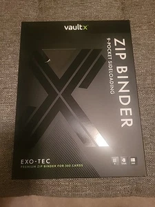 VaultX Premium Exo-Tec® Zip Binder - 9 Pocket Holds 360 Trading Card - BLACK NEW - Picture 1 of 3
