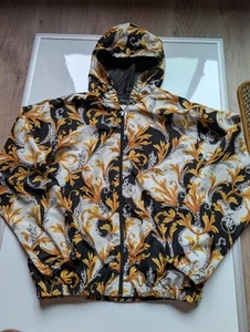 Versace Hooded Windbreaker Jacket Kids Size 12A Filigree Print AOP 20.5x18 In - Picture 1 of 6