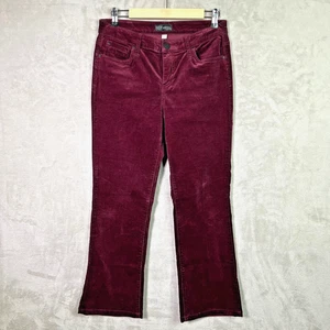 Kut From The Kloth Karen Baby Bootcut Corduroy Pants Women's Burgundy Size 8 - Picture 1 of 11