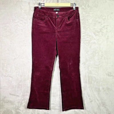Kut From The Kloth Karen Baby Bootcut Corduroy Pants Women's Burgundy Size 8 - Image 1 of 4