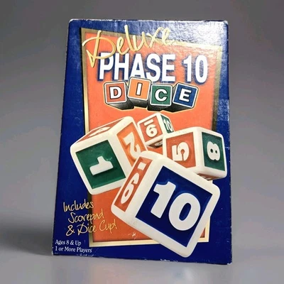 Fundex 1999 Vintage Deluxe Phase 10 Dice Game Complete - Scorepad & Instructions - Image 1 of 4