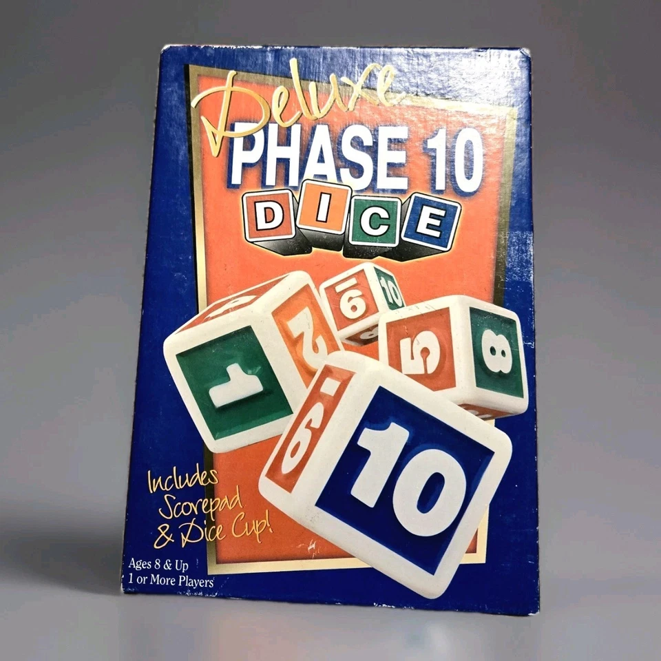 Fundex 1999 Vintage Deluxe Phase 10 Dice Game Complete - Scorepad & Instructions - Image 1 of 4