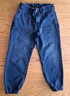 Pantalones deportivos utilitarios bolsa de papel de mezclilla elástica azul para mujer J.Crew talla 31 Foto 1 de 4