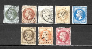 Francia 1862-70 Definitivi Imperatore Napoleone III (8 v) USATO FR705 - Foto 1 di 2