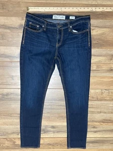 BKE Payton Skinny Jeans Women's Size (tagged 31R) Dark Wash Thick Stitch L221 - Picture 1 of 4